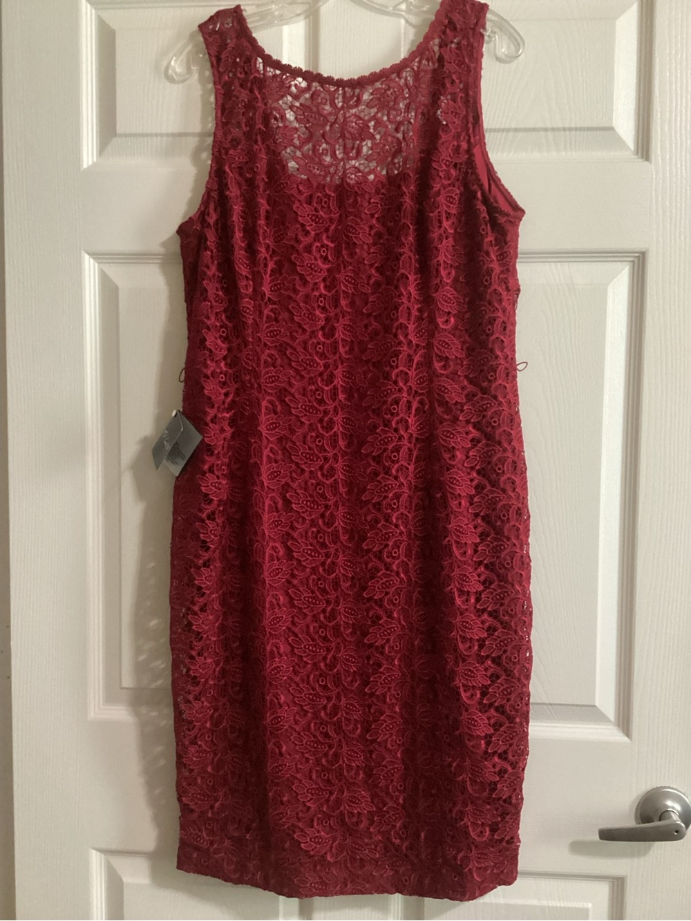 White House Black Market Red Lace Midi Dress - Picture 2 of 4